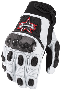 Icon White Merc Short Gloves